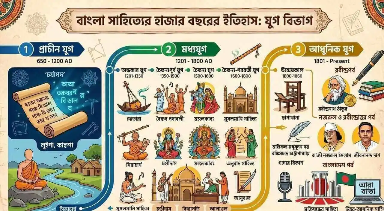 বাংলা সাহিত্যের যুগ বিভাগ